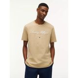Tommy Hilfiger Erkek Regular Fit Baskılı Yuvarlak Yaka Pamuklu Kısa Kollu Bej T-Shirt MW0MW33691-AEG - 2XL