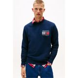 Tommy Hilfiger Erkek Regular Fit Bisiklet Yaka Logo Baskılı Sweatshirt - Lacivert
