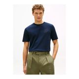 Tommy Hilfiger Erkek Regular Fit Havlu Kumaşlı Logo İşlemeli Kısa Kollu Lacivert T-Shirt