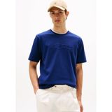 Tommy Hilfiger Erkek Regular Fit Logo Kabartmalı Yuvarlak Yakalı Pamuklu Kısa Kollu Lacivert T-Shirt MW0MW39366-C7G - 3XL