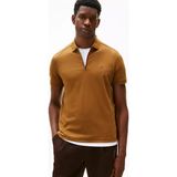 Tommy Hilfiger Erkek Regular Fit Pamuklu Kısa Kollu Fermuarlı Kahverengi Polo Yaka T-Shirt MW0MW41613-GWP - 2XL