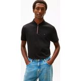 Tommy Hilfiger Erkek Regular Fit Pamuklu Kısa Kollu Fermuarlı Siyah Polo Yaka T-Shirt MW0MW41613-BDS