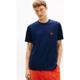 Tommy Hilfiger Erkek Regular Fit Th Logo Işlemeli Pamuklu Kısa Kollu Lacivert T-Shirt MW0MW43066-DCC