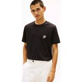 Tommy Hilfiger Erkek Regular Fit Th Logo Işlemeli Pamuklu Kısa Kollu Siyah T-Shirt MW0MW43066-BDS - XL