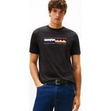 Tommy Hilfiger Erkek Regular Fit Yuvarlak Yakalı Logo Baskılı Pamuklu Kısa Kollu Siyah T-Shirt MW0MW40014-BDS - 2XL