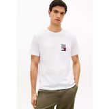 Tommy Hilfiger Erkek Regular Fit Yuvarlak Yakalı Pamuklu Logo Işlemeli Beyaz T-Shirt MW0MW42367-YBR - XL