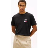 Tommy Hilfiger Erkek Regular Fit Yuvarlak Yakalı Pamuklu Logo Işlemeli Siyah T-Shirt MW0MW42367-BDS - 2XL