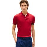 Tommy Hilfiger Erkek RWB Cuff Liquid Cotton Slim Polo Mw0mw42743 S/S Polo Tişört (1'li Paket), Kırmızı (Regatta Red), XXL