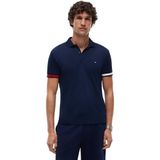 Tommy Hilfiger Erkek RWB Cuff Liquid Cotton Slim Polo Mw0mw42743 S/S Polo Tişört (1'li Paket), Mavi (Carbon Navy), S