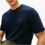Tommy Hilfiger Erkek Scrıpt Lıght Interlock Tee T-Shirt MW0MW42391 - Ekru