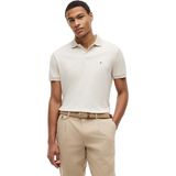Tommy Hilfiger Erkek S/S Polo Tişört, Bej (Heathered Oatmilk), S