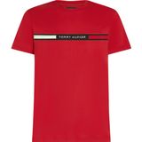 Tommy Hilfiger Erkek S/S Tişört, Kırmızı (Orta Kırmızı), M