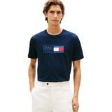 Tommy Hilfiger Erkek S/S tişört, Mavi (Desert Sky), L