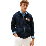 Tommy Hilfiger Erkek Th Colour Flag Zip Through Mw0mw40043 kapüşonlu kazak, boydan boya fermuarlı (tekli paket)