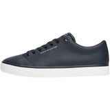 Tommy Hilfiger Erkek TH HI VULC CORE LOW LTH II ESS Spor Ayakkabı Desert Sky 40