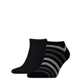 Tommy Hilfiger Erkek Th Men Duo Stripe spor ayakkabı ayak çorabı (2'li paket), siyah (Black 200), 39-42