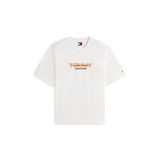 Tommy Hilfiger Erkek TJM 90's Blok Detaylı T-shirt DM0DM22550, Ekru, M