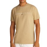Tommy Hilfiger Erkek TJM Liner Logo Detaylı T-shirt DM0DM20744, Bej, M