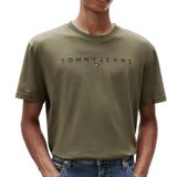 Tommy Hilfiger Erkek TJM Liner Logo Detaylı T-shirt DM0DM20744, Yeşil, S