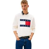 Tommy Hilfiger Erkek TJM REG BIG FLAG CNECK EXT Sweatshirt Ancient White L