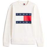 Tommy Hilfiger Erkek TJM REG BIG FLAG CNECK EXT Sweatshirt Ancient White M
