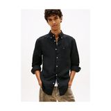 Tommy Hilfiger Erkek Tjm Regular Fit Linen Gömlek - S - Siyah