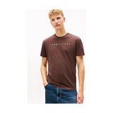 Tommy Hilfiger Erkek Tjm Regular Linear Logo T-Shirt - Kahverengi - XL