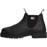 Tommy Hilfiger Erkek Toka Marka Logolu Deri Siyah Bot & Bootie, 44 Beden