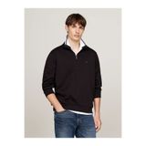 Tommy Hilfiger Erkek Uzun Kol Normal Dik Yaka Günlük Siyah Sweatshirt