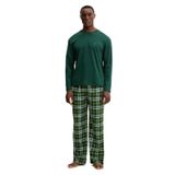 Tommy Hilfiger Erkek Yeşil Uzun Kollu Flanel Pijama Takımı