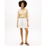 Tommy Hilfiger Ess Lınen Relaxed Shırt Kadın Bej Uk Gömlek - WW0WW44679 - 42