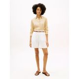Tommy Hilfiger Ess Lınen Relaxed Shırt Kadın Bej Uk Gömlek - Ww0ww44679