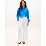 Tommy Hilfiger Ess Lınen Relaxed Shırt Kadın Mavi Uk Gömlek - WW0WW44679 - 38
