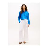 Tommy Hilfiger Ess Lınen Relaxed Shırt Kadın Mavi Uk Gömlek - Ww0ww44679