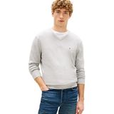 Tommy Hilfiger essential cotton v neck Erkek Kazak light grey heather S