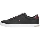 TOMMY HILFIGER ESSENTIAL LEATHER DETAIL VULC Erkek Spor Ayakkabı, Black, 40