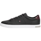 TOMMY HILFIGER ESSENTIAL LEATHER DETAIL VULC Erkek Spor Ayakkabı, Black, 45