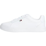 TOMMY HILFIGER FLAG COURT SNEAKER Kadın Spor Ayakkabı, White, 36