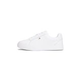 TOMMY HILFIGER FLAG COURT SNEAKER Kadın Spor Ayakkabı, White, 38