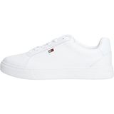 TOMMY HILFIGER FLAG COURT SNEAKER Kadın Spor Ayakkabı, White, 41