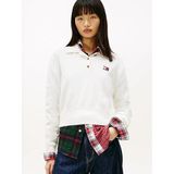 Tommy Hilfiger Fluffy Polo Yaka Kazak, M, DW0DW22558, Antik Beyaz, Kadın
