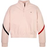 Tommy Hilfiger global stripe half zip Kız Çocuk Sweatshirt whimsy pink 80
