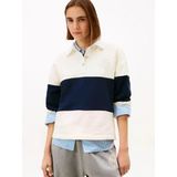 Tommy Hilfiger Gold Btn Rugby Terry Swtsrt Kadın Bej Sweatshirt - Ww0ww49519