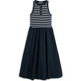 Tommy Hilfiger Gold Button Poplın Mıx Dress Kadın Mavi Elbise - WW0WW49628