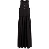 Tommy Hilfiger Gold Button Poplın Mıx Dress Kadın Siyah Elbise - WW0WW49628