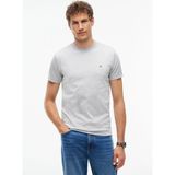 Tommy Hilfiger Gri Erkek Bisiklet Yaka T-Shirt MW0MW33202P01_LUXURY Interlock Tee - Açık Gri