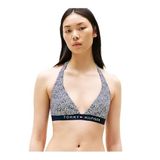 Tommy Hilfiger halter rp print Kadın Mayo Illustrated Wave Dark Night Navy Large