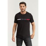 Tommy Hilfiger Hilfiger Chest Insert Tee Erkek Bisiklet Yaka T-Shirt Siyah