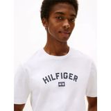 Tommy Hilfiger Hılfıger Flock Tee Erkek Beyaz T-Shirt - Mw0mw39357