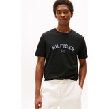 Tommy Hilfiger Hılfıger Flock Tee Erkek Siyah T-Shirt - MW0MW39357 - XL